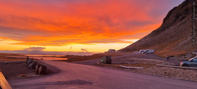 Solnedgang ved Viking Cafe & Guesthouse Höfn
